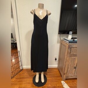 Emporio Armani Black Maxi Dress with Spaghetti Straps
